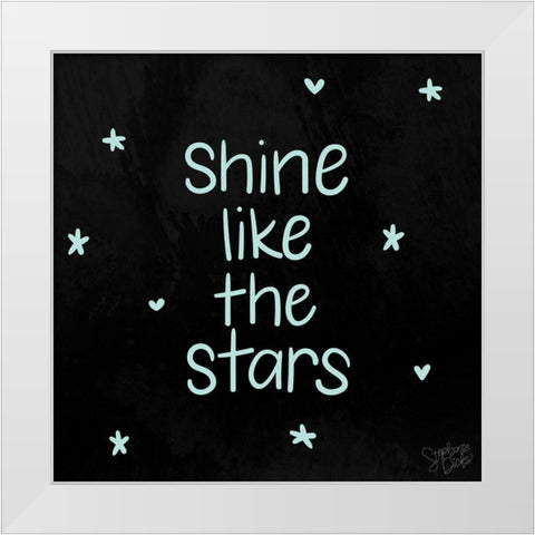 Shine Like the Stars White Modern Wood Framed Art Print by Dicks, Stephanie