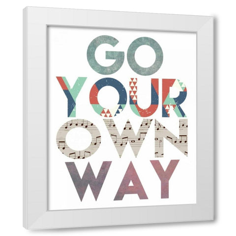 Go Your Own Way White Modern Wood Framed Art Print by Moss, Tara