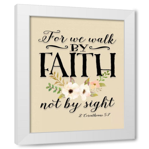 For We Walk Flowers White Modern Wood Framed Art Print by Moss, Tara