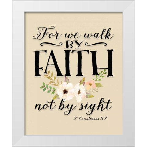 For We Walk Flowers White Modern Wood Framed Art Print by Moss, Tara