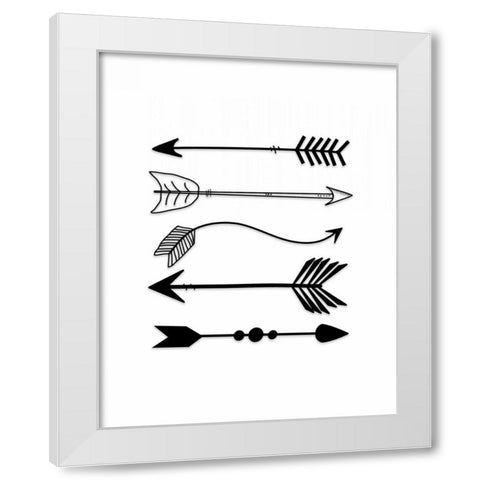 Black Arrows on White White Modern Wood Framed Art Print by Moss, Tara