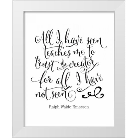 All I Have Seen White Modern Wood Framed Art Print by Moss, Tara