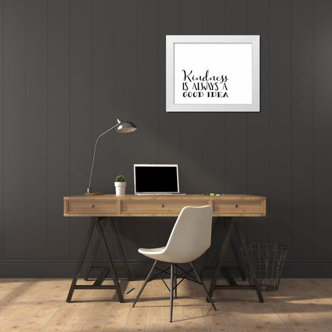 Kindness White Modern Wood Framed Art Print by Moss, Tara