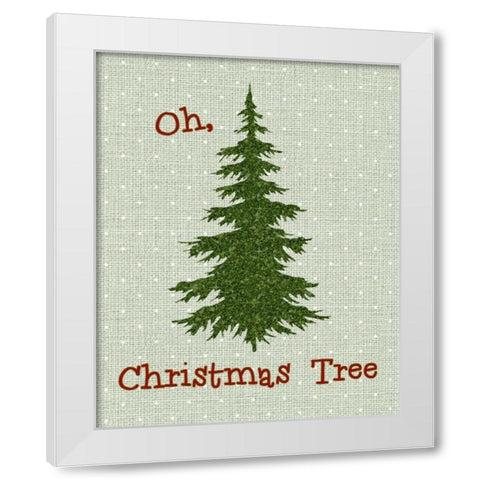 Oh Christmas Tree White Modern Wood Framed Art Print by Moss, Tara