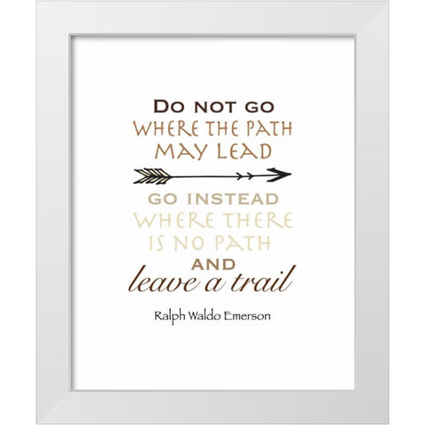 Leave a Trail Earth Tones White Modern Wood Framed Art Print by Moss, Tara