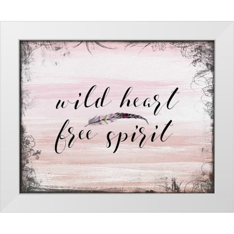 Wild Heart Free Spirit White Modern Wood Framed Art Print by Moss, Tara