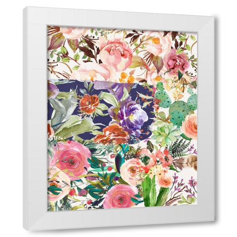 Multiple Florals Collage White Modern Wood Framed Art Print by Moss, Tara