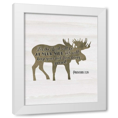 Proverbs 3-26 White Modern Wood Framed Art Print by Moss, Tara