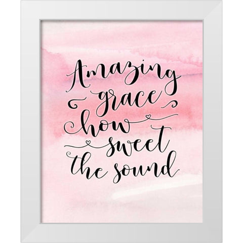 Amazing Grace White Modern Wood Framed Art Print by Moss, Tara