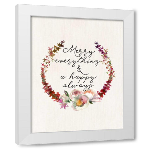 Merry Everything White Modern Wood Framed Art Print by Moss, Tara