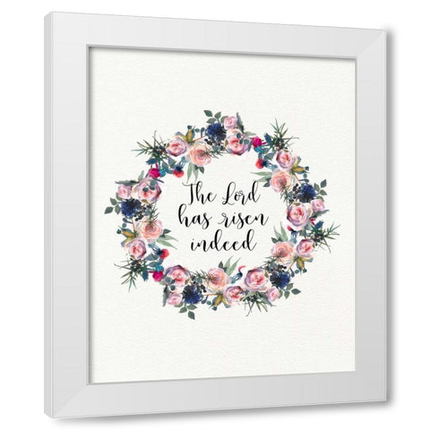 The Lord Has Risen White Modern Wood Framed Art Print by Moss, Tara