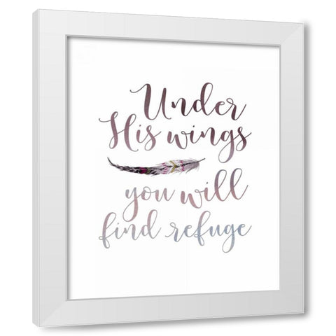 Under His Wings White Modern Wood Framed Art Print by Moss, Tara