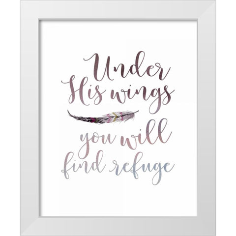 Under His Wings White Modern Wood Framed Art Print by Moss, Tara