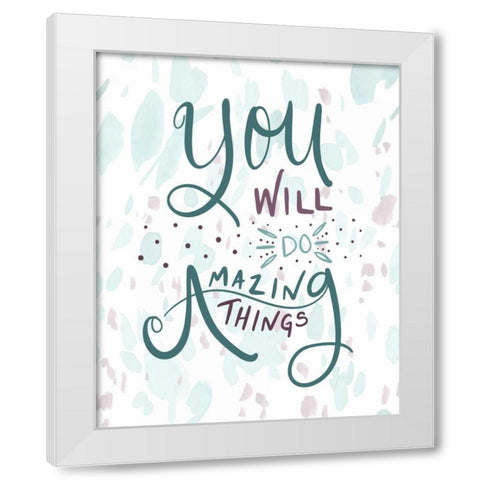 Amazing Things White Modern Wood Framed Art Print by Moss, Tara