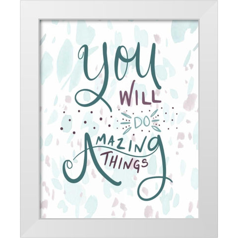 Amazing Things White Modern Wood Framed Art Print by Moss, Tara