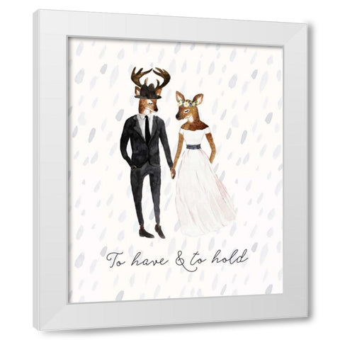 To Have and to Hold White Modern Wood Framed Art Print by Moss, Tara