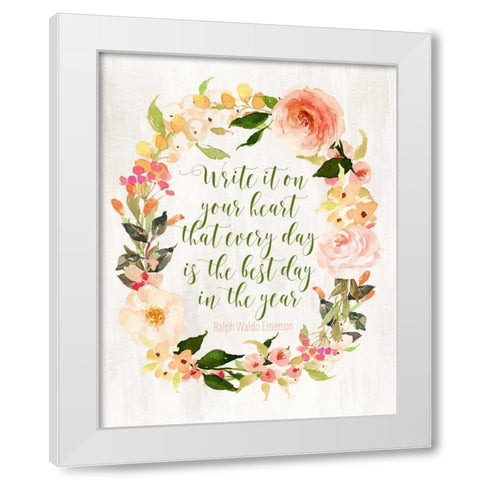 Write It on Your Heart White Modern Wood Framed Art Print by Moss, Tara