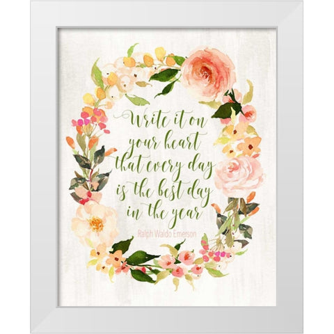 Write It on Your Heart White Modern Wood Framed Art Print by Moss, Tara