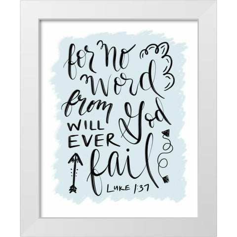 Luke1-37 White Modern Wood Framed Art Print by Moss, Tara