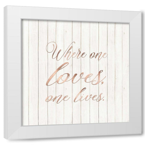 Where One Loves White Modern Wood Framed Art Print by Moss, Tara