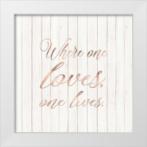 Where One Loves White Modern Wood Framed Art Print by Moss, Tara
