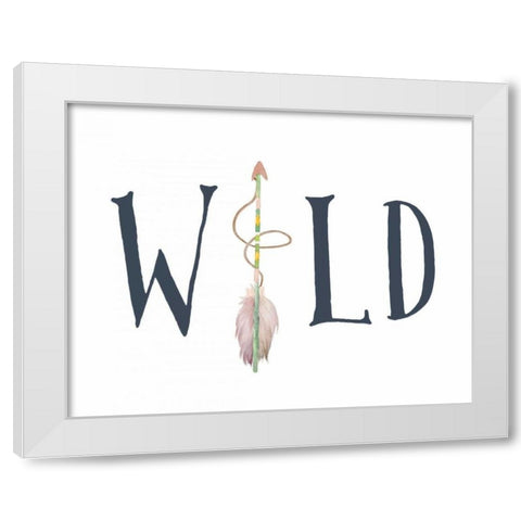 Navy and Pink Wild Arrow White Modern Wood Framed Art Print by Moss, Tara