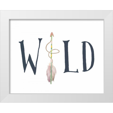 Navy and Pink Wild Arrow White Modern Wood Framed Art Print by Moss, Tara