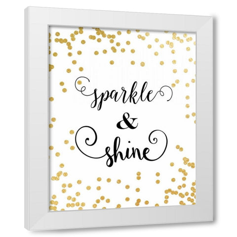 Sparkle and Shine White Modern Wood Framed Art Print by Moss, Tara