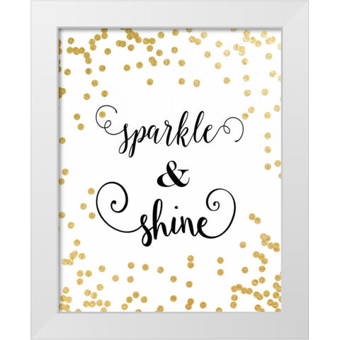 Sparkle and Shine White Modern Wood Framed Art Print by Moss, Tara