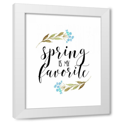 Spring is My Favorite White Modern Wood Framed Art Print by Moss, Tara