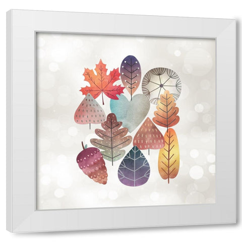 Leaves on Bokeh White Modern Wood Framed Art Print by Moss, Tara