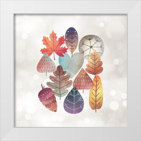 Leaves on Bokeh White Modern Wood Framed Art Print by Moss, Tara