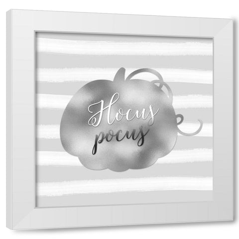 Hocus Pocus Pumpkin White Modern Wood Framed Art Print by Moss, Tara