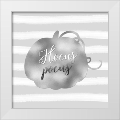 Hocus Pocus Pumpkin White Modern Wood Framed Art Print by Moss, Tara