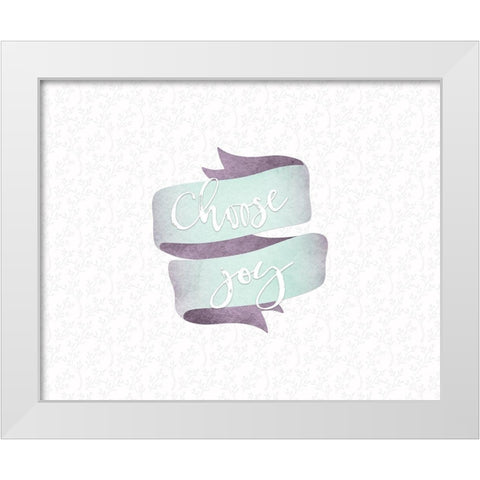 Choose Joy Banner White Modern Wood Framed Art Print by Moss, Tara