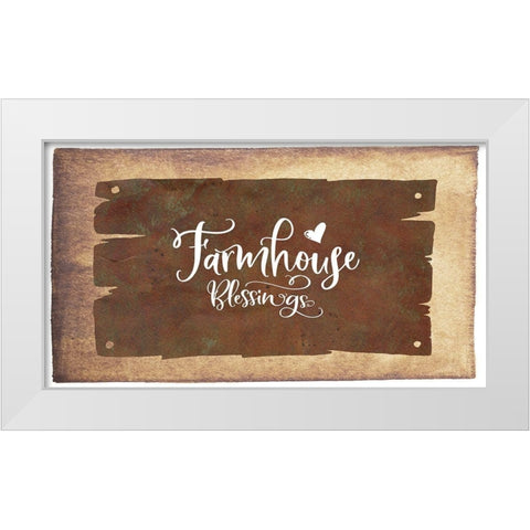 Farmhouse Blessings White Modern Wood Framed Art Print by Moss, Tara