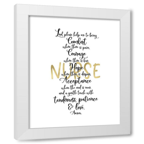 Nurse Prayer White Modern Wood Framed Art Print by Moss, Tara