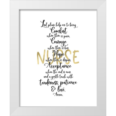 Nurse Prayer White Modern Wood Framed Art Print by Moss, Tara