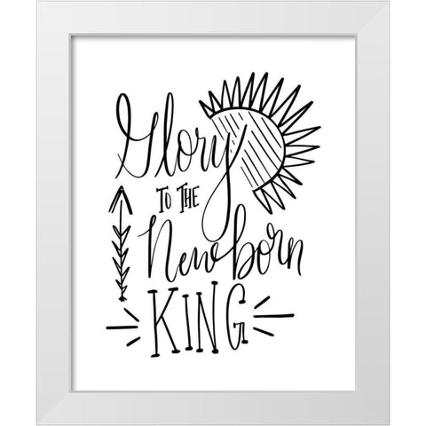 Glory to the Newborn King III White Modern Wood Framed Art Print by Moss, Tara
