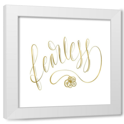Fearless Gold White Modern Wood Framed Art Print by Moss, Tara