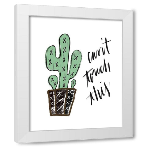 Cant Touch This White Modern Wood Framed Art Print by Moss, Tara