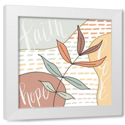 Faith-Hope-Love White Modern Wood Framed Art Print by Moss, Tara