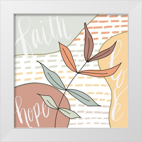 Faith-Hope-Love White Modern Wood Framed Art Print by Moss, Tara