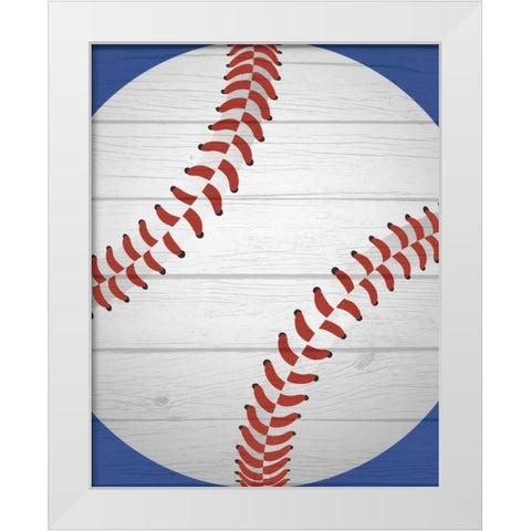 Baseball II White Modern Wood Framed Art Print by Robinson, Tamara