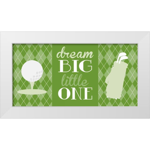 Golf Dream Big Green White Modern Wood Framed Art Print by Robinson, Tamara