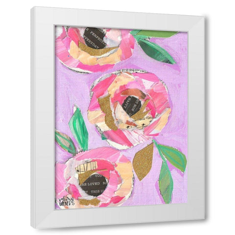 Floral Collage White Modern Wood Framed Art Print by Wieners, Valerie
