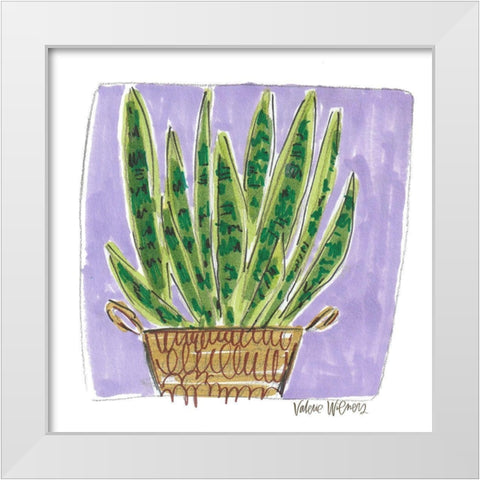 Snake Plant White Modern Wood Framed Art Print by Wieners, Valerie