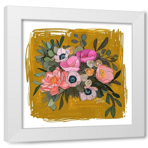 Paper Flowers White Modern Wood Framed Art Print by Wieners, Valerie