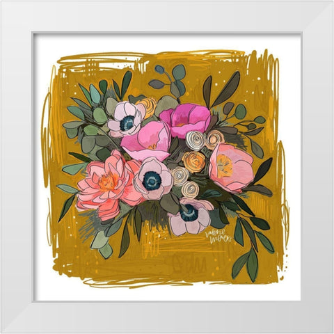 Paper Flowers White Modern Wood Framed Art Print by Wieners, Valerie
