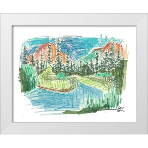 Mountain Landscape White Modern Wood Framed Art Print by Wieners, Valerie